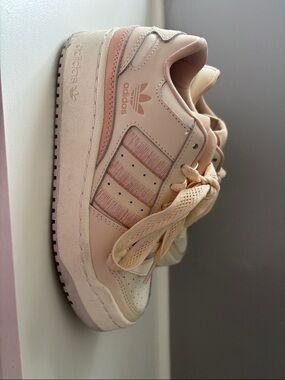 adidas forum Blush Pink Low-Top Platform Sneakers